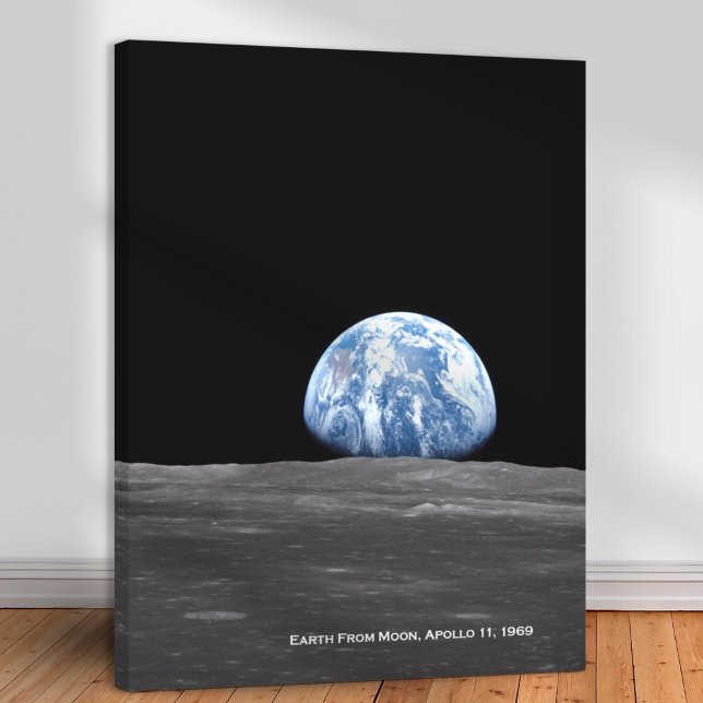 Earth Rising Over Moon, Apollo 11, 1969 Canvas Print (Creator Uploaded)