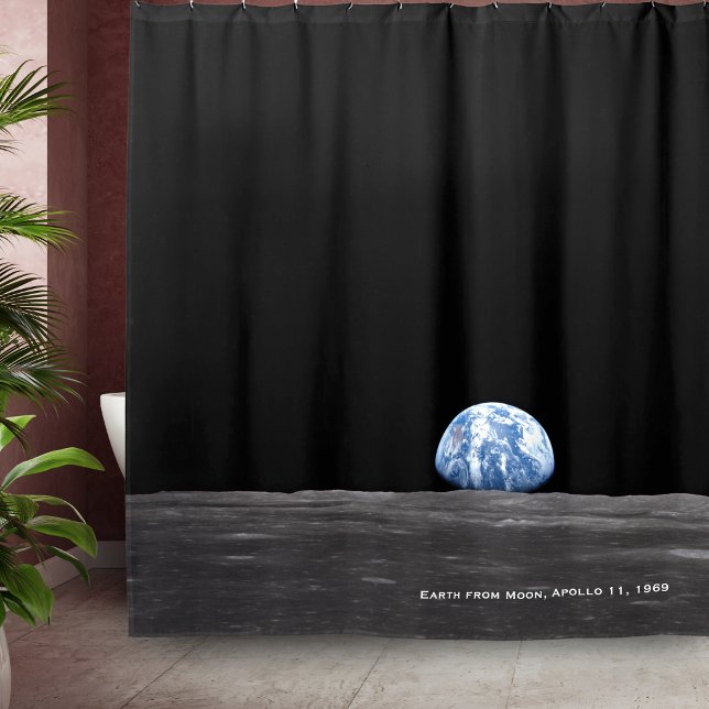 Earth Rising Over Moon, Apollo 11, 1969 Shower Curtain (Creator Uploaded)