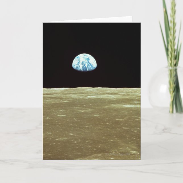 Earth rising over Moon Card (Front)