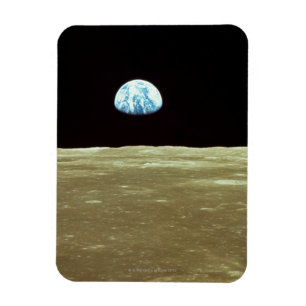 Earth rising over Moon Magnet