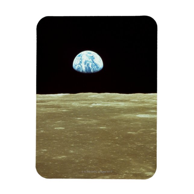 Earth rising over Moon Magnet (Vertical)