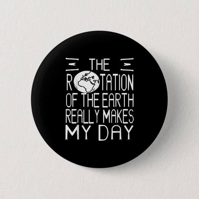 Earth Rotation Pun Science Humour For Nerdy Thinke 6 Cm Round Badge (Front)