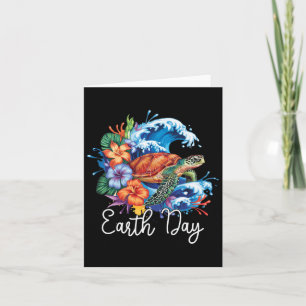 Earth Sea Turtle Art Earth Day 2025 Restore Save T Card