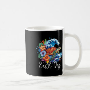 Earth Sea Turtle Art Earth Day 2025 Restore Save T Coffee Mug