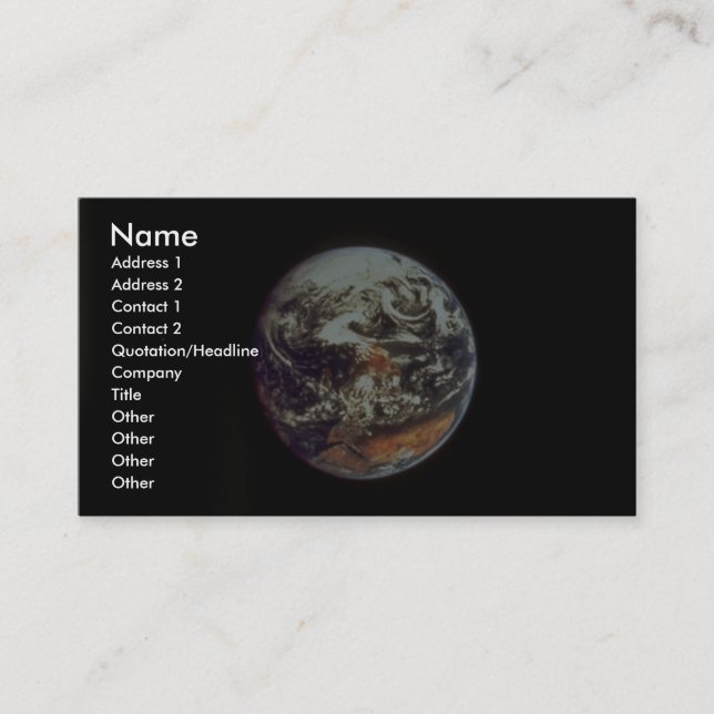 Earth, seen from Apollo 17, 1972, courtesy of NASA Business Card (Front)