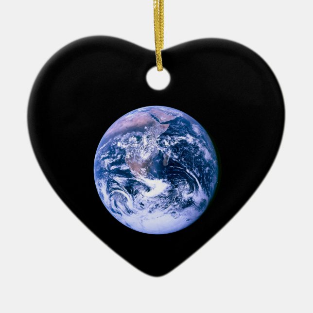Earth Seen From Space 'Blue Marble' Ceramic Tree Decoration (Front)