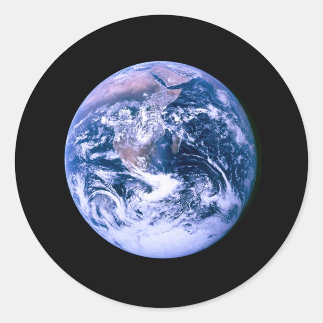 Earth Seen From Space 'Blue Marble' Classic Round Sticker (Front)