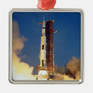 Earth Shakes as Saturn V Blazes Skyward to Moon Metal Tree Decoration