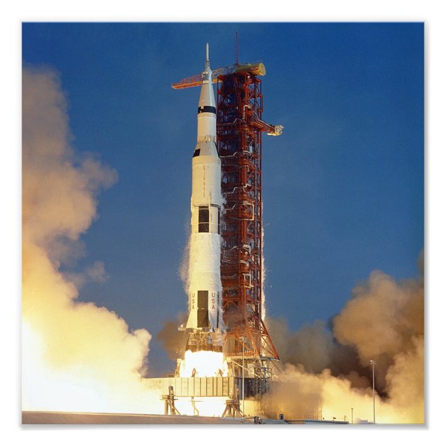 Earth Shakes as Saturn V Blazes Skyward to Moon Photo Print (Front)