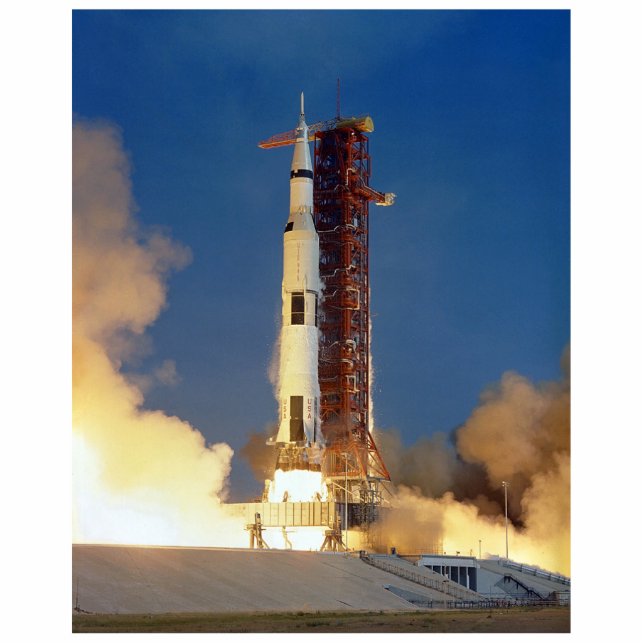 Earth Shakes as Saturn V Blazes Skyward to Moon Standing Photo Sculpture (Front)
