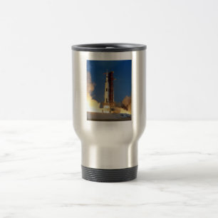 Earth Shakes as Saturn V Blazes Skyward to Moon Travel Mug