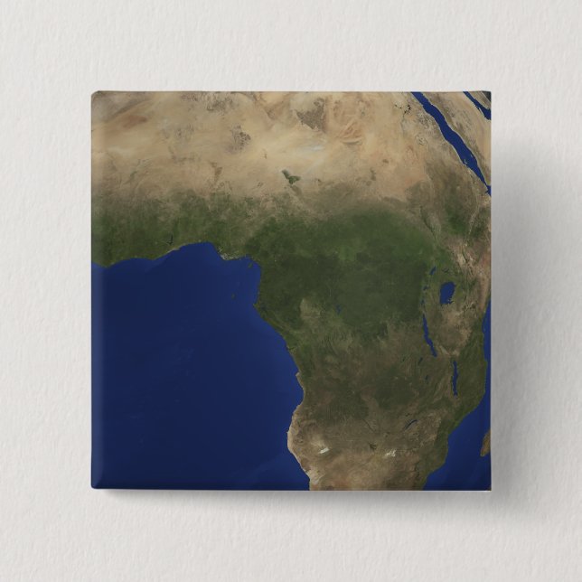 Earth showing landcover over Africa 15 Cm Square Badge (Front)