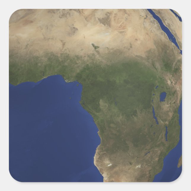 Earth showing landcover over Africa Square Sticker (Front)