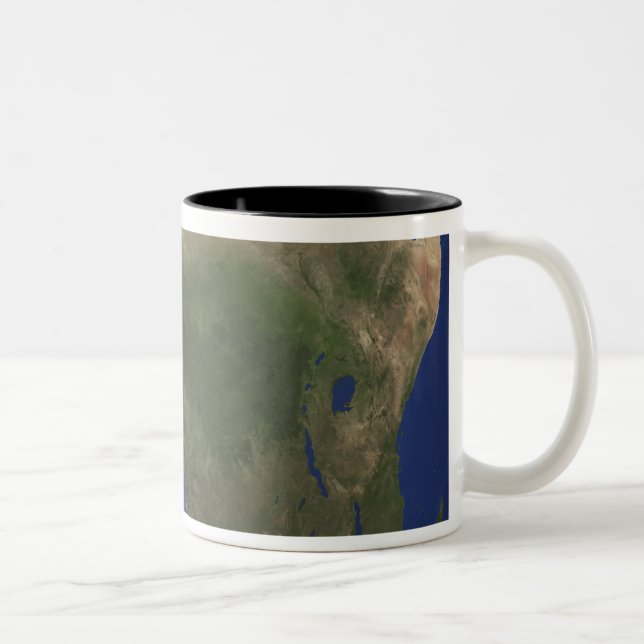 Earth showing landcover over Africa Two-Tone Coffee Mug (Right)