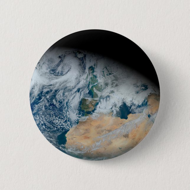 Earth Showing North Africa And Southwestern Europe 6 Cm Round Badge (Front)