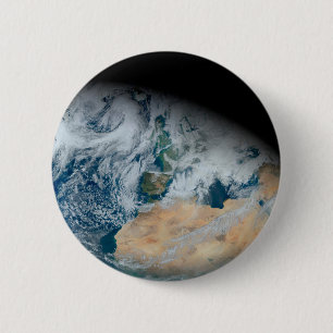 Earth Showing North Africa And Southwestern Europe 6 Cm Round Badge
