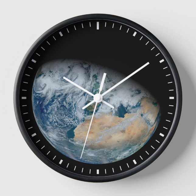 Earth Showing North Africa And Southwestern Europe Clock (Front)