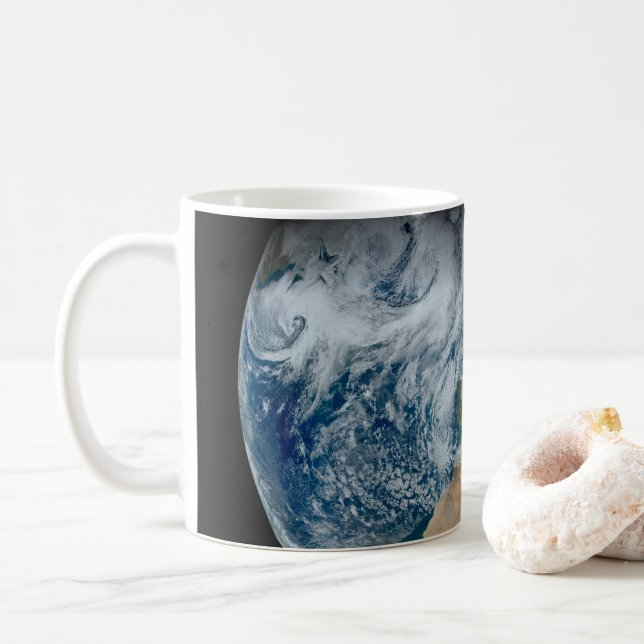 Earth Showing North Africa And Southwestern Europe Coffee Mug (With Donut)