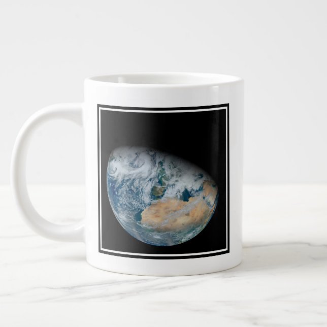 Earth Showing North Africa And Southwestern Europe Large Coffee Mug (Left)