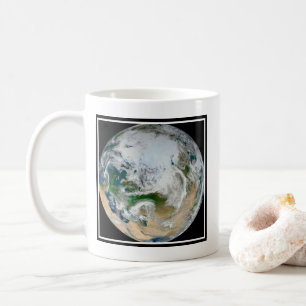 Earth Showing The Arctic, Europe And Asia. Coffee Mug