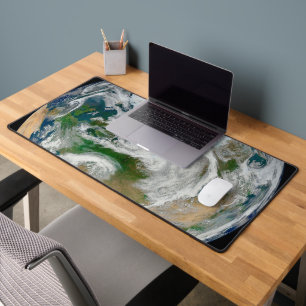 Earth Showing The Arctic, Europe And Asia. Desk Mat