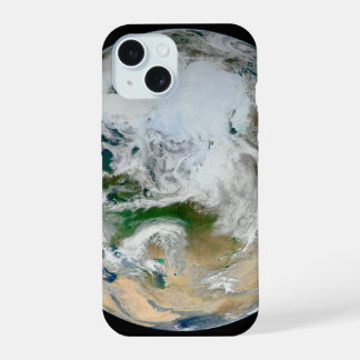 Earth Showing The Arctic, Europe And Asia. iPhone 15 Case