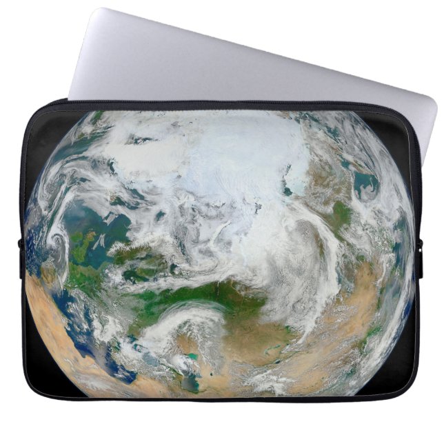 Earth Showing The Arctic, Europe And Asia. Laptop Sleeve (Front)