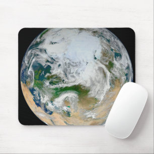 Earth Showing The Arctic, Europe And Asia. Mouse Mat