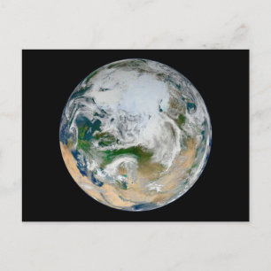 Earth Showing The Arctic, Europe And Asia. Postcard