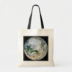 Earth Showing The Arctic, Europe And Asia. Tote Bag
