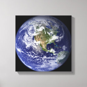 Earth showing the western hemisphere canvas print