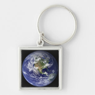Earth showing the western hemisphere key ring