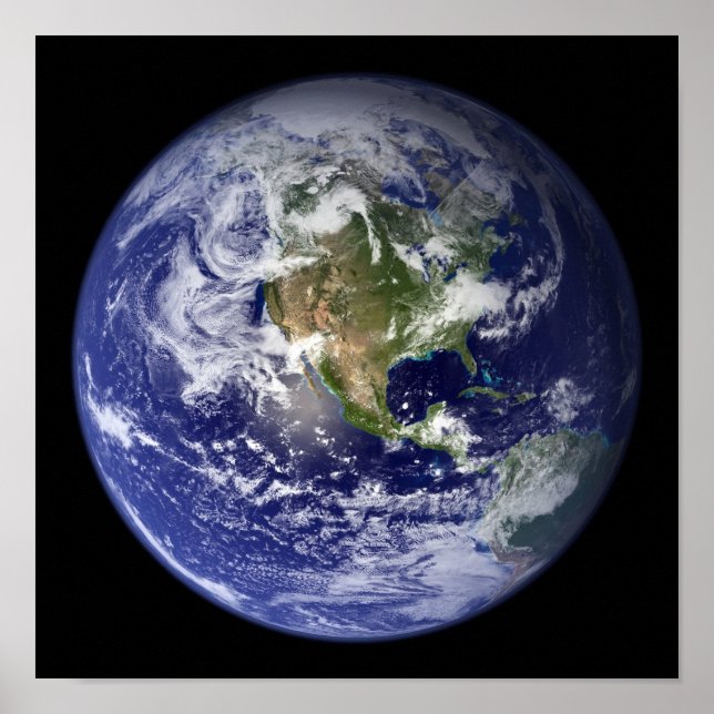 Earth showing the western hemisphere poster (Front)