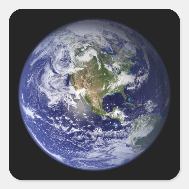 Earth showing the western hemisphere square sticker (Front)