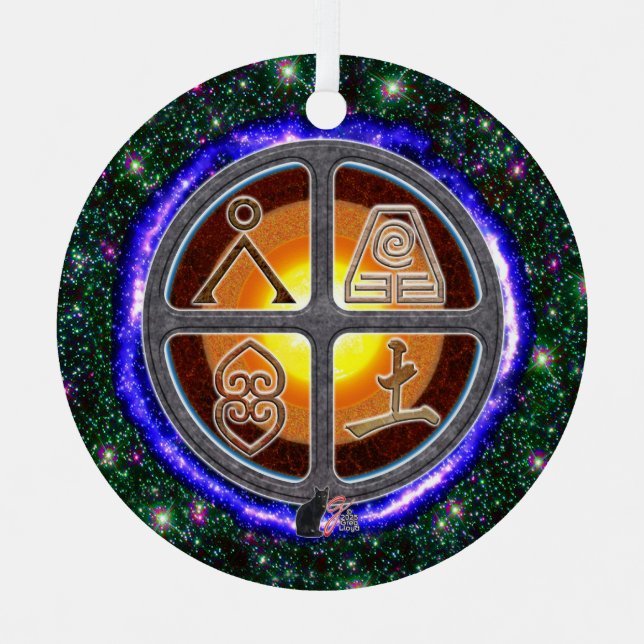 Earth Signs Ceramic Ornament (Front)