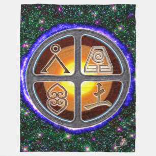 Earth Signs Fleece Blanket