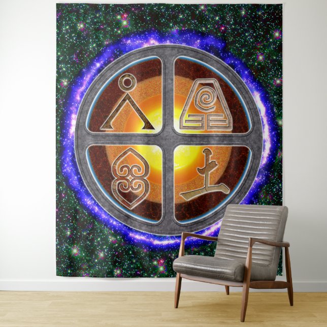 Earth Signs Vertical Tapestry (In Situ)