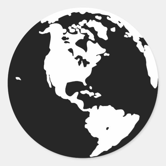 Earth Silhouette Classic Round Sticker