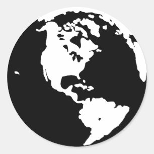 Earth Silhouette Classic Round Sticker