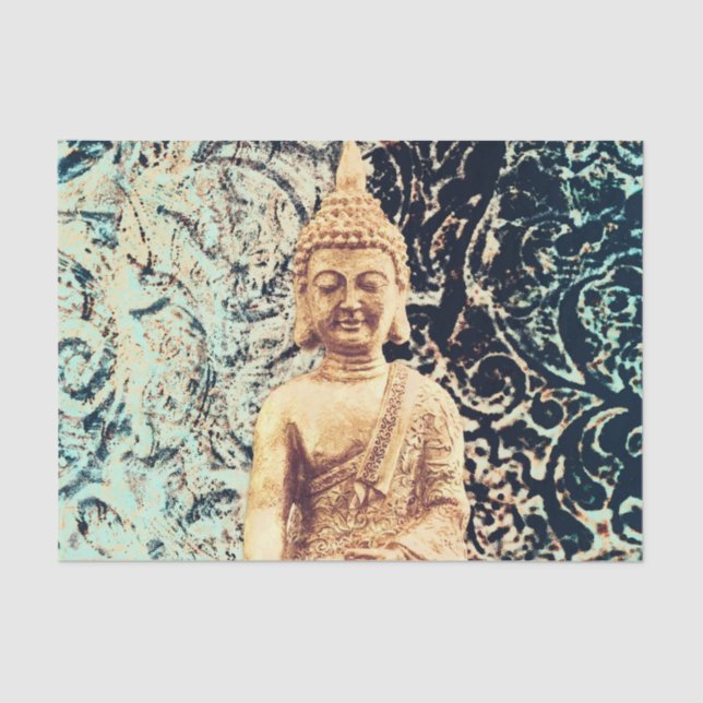 Earth Sitting Buddha Elegant Zen Enlightenment Tissue Paper (Front)