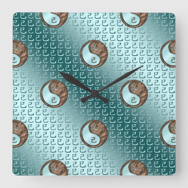 Earth Snake Square Wall Clock (Front)