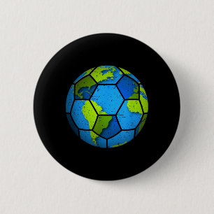 Earth Soccer Ball Earth Day Favours Funny Earth Da 6 Cm Round Badge