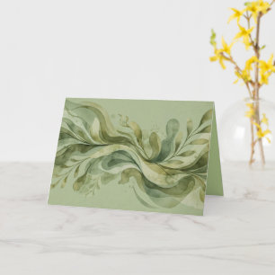 Earth Song Flowing Abstract Sage & Olive Greens Card