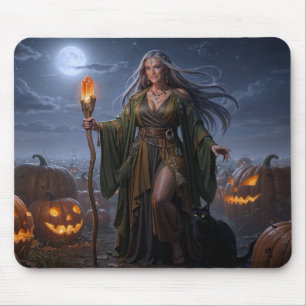 Earth Sorceress of the Moonlit Pumpkin Patch Mouse Mat