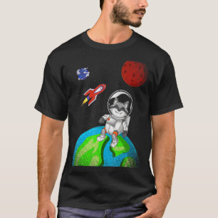 Earth Space Forest Animal Rocket Astronaut Racoon T-Shirt