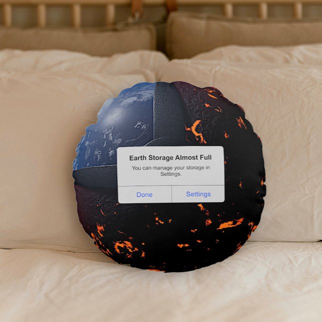 Earth Storage Almost Full Round Cushion (Creator Uploaded)