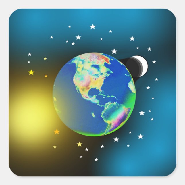 Earth, Sun and Moon Stickers (Front)