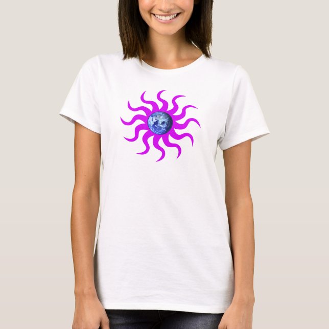 “EARTH SUN” symbol/purple T-Shirt (Front)