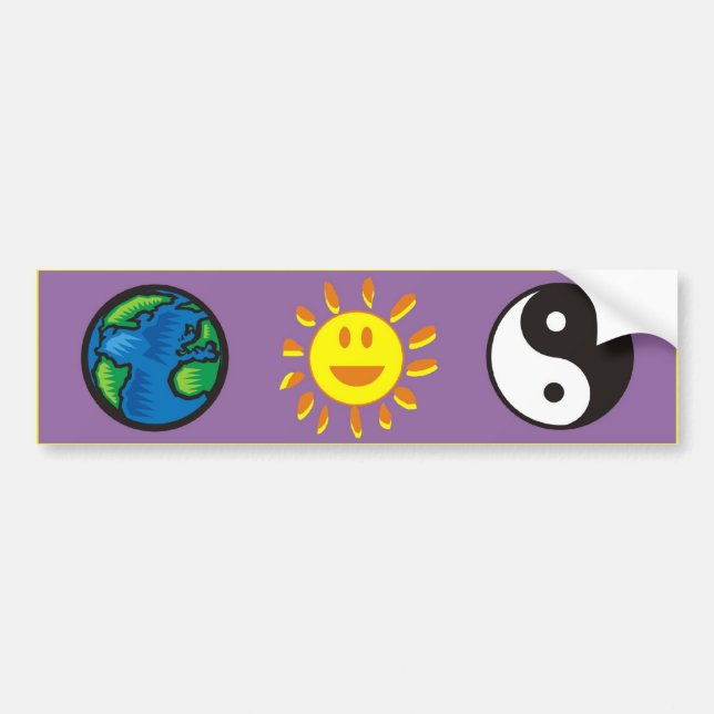 earth-sun-yin yang bumper sticker (Front)