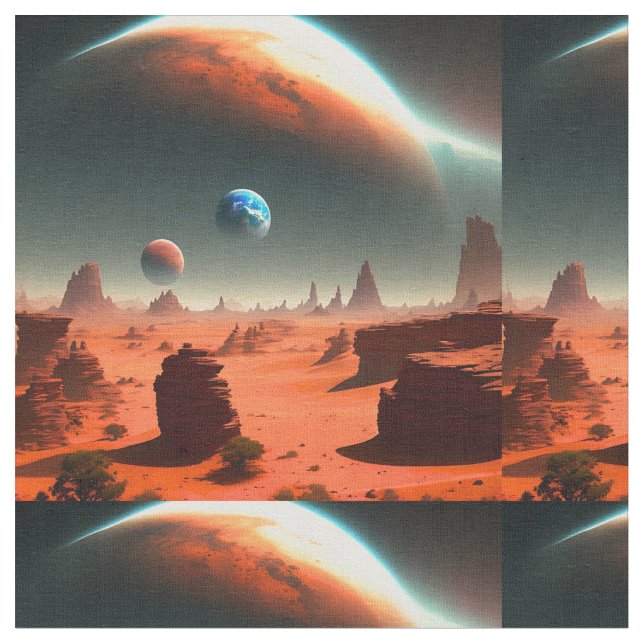 Earth This Is Mars Calling, Fabric (Close Up)